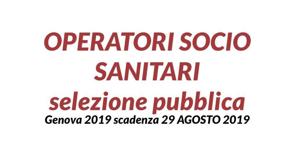 OSS selezione pubblica Genova 2019