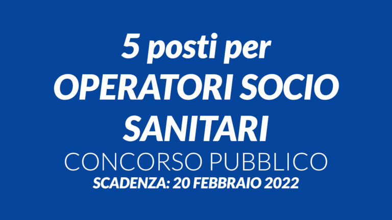 5 OSS Concorso Pubblico 2023 Posti A Tempo Indeterminato