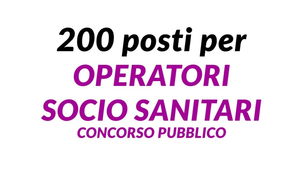 200 posti per OSS concorso pubblico 2024 ASL Salerno